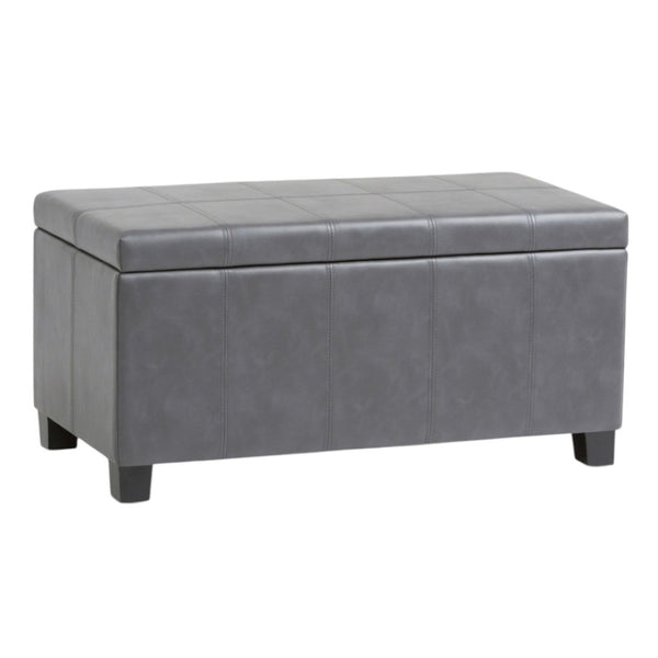 HomeRoots 36" Stylish Dark Brown & Gray Upholstered Storage Ottoman – Versatile Footrest, Seating & Organizer 640166