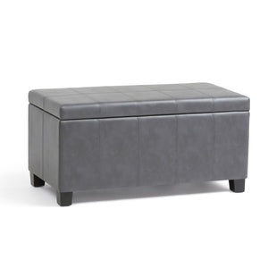 HomeRoots 36" Stylish Dark Brown & Gray Upholstered Storage Ottoman – Versatile Footrest, Seating & Organizer 640166