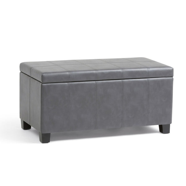 HomeRoots 36" Stylish Dark Brown & Gray Upholstered Storage Ottoman – Versatile Footrest, Seating & Organizer 640166