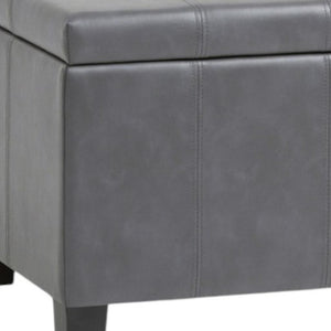 HomeRoots 36" Stylish Dark Brown & Gray Upholstered Storage Ottoman – Versatile Footrest, Seating & Organizer 640166