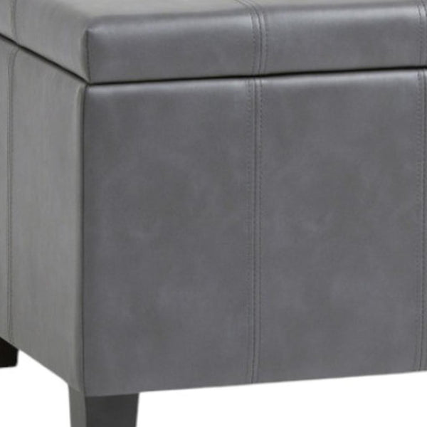 HomeRoots 36" Stylish Dark Brown & Gray Upholstered Storage Ottoman – Versatile Footrest, Seating & Organizer 640166