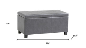 HomeRoots 36" Stylish Dark Brown & Gray Upholstered Storage Ottoman – Versatile Footrest, Seating & Organizer 640166