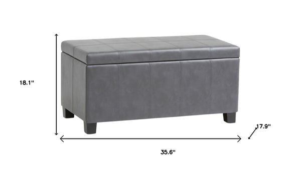 HomeRoots 36" Stylish Dark Brown & Gray Upholstered Storage Ottoman – Versatile Footrest, Seating & Organizer 640166