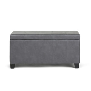 HomeRoots 36" Stylish Dark Brown & Gray Upholstered Storage Ottoman – Versatile Footrest, Seating & Organizer 640166