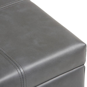 HomeRoots 36" Stylish Dark Brown & Gray Upholstered Storage Ottoman – Versatile Footrest, Seating & Organizer 640166