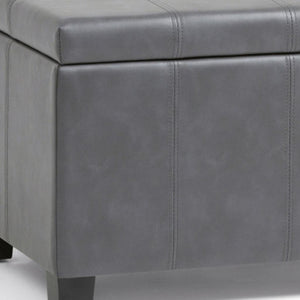 HomeRoots 36" Stylish Dark Brown & Gray Upholstered Storage Ottoman – Versatile Footrest, Seating & Organizer 640166