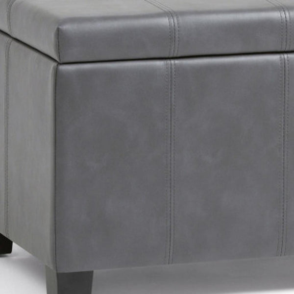 HomeRoots 36" Stylish Dark Brown & Gray Upholstered Storage Ottoman – Versatile Footrest, Seating & Organizer 640166
