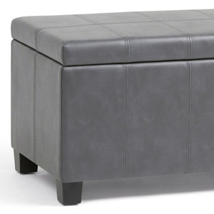 HomeRoots 36" Stylish Dark Brown & Gray Upholstered Storage Ottoman – Versatile Footrest, Seating & Organizer 640166