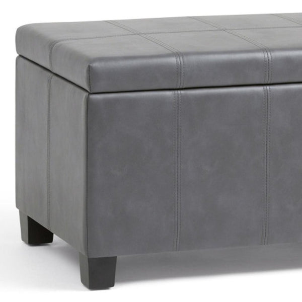 HomeRoots 36" Stylish Dark Brown & Gray Upholstered Storage Ottoman – Versatile Footrest, Seating & Organizer 640166