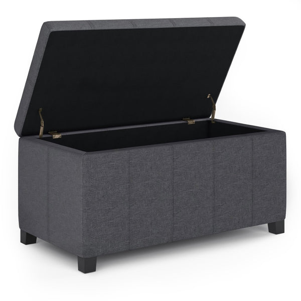 HomeRoots 36" Stylish Dark Brown & Slate Gray Storage Ottoman - Multi-Functional Seating & Hidden Storage Solution 640168