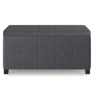 HomeRoots 36" Stylish Dark Brown & Slate Gray Storage Ottoman - Multi-Functional Seating & Hidden Storage Solution 640168