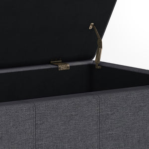 HomeRoots 36" Stylish Dark Brown & Slate Gray Storage Ottoman - Multi-Functional Seating & Hidden Storage Solution 640168