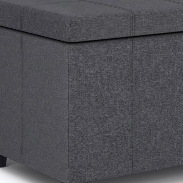 HomeRoots 36" Stylish Dark Brown & Slate Gray Storage Ottoman - Multi-Functional Seating & Hidden Storage Solution 640168