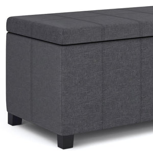 HomeRoots 36" Stylish Dark Brown & Slate Gray Storage Ottoman - Multi-Functional Seating & Hidden Storage Solution 640168