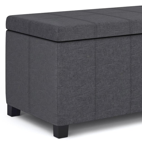 HomeRoots 36" Stylish Dark Brown & Slate Gray Storage Ottoman - Multi-Functional Seating & Hidden Storage Solution 640168