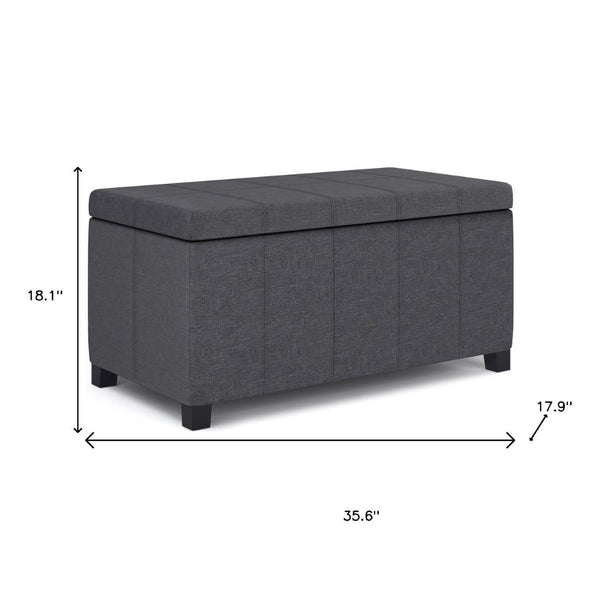 HomeRoots 36" Stylish Dark Brown & Slate Gray Storage Ottoman - Multi-Functional Seating & Hidden Storage Solution 640168