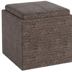 HomeRoots 17" Brown Upholstery Storage Ottoman – Versatile Compact Seating & Hidden Storage for Any Room 640169