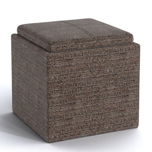 HomeRoots 17" Brown Upholstery Storage Ottoman – Versatile Compact Seating & Hidden Storage for Any Room 640169