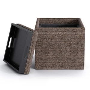 HomeRoots 17" Brown Upholstery Storage Ottoman – Versatile Compact Seating & Hidden Storage for Any Room 640169