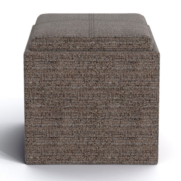 HomeRoots 17" Brown Upholstery Storage Ottoman – Versatile Compact Seating & Hidden Storage for Any Room 640169