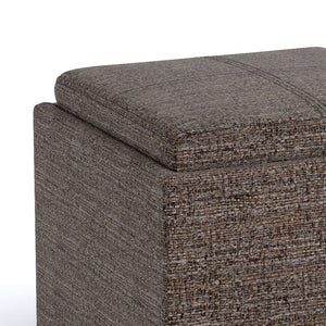 HomeRoots 17" Brown Upholstery Storage Ottoman – Versatile Compact Seating & Hidden Storage for Any Room 640169