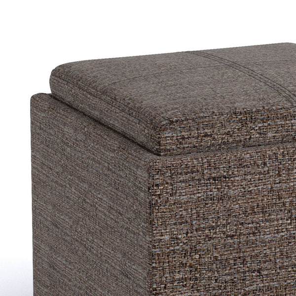 HomeRoots 17" Brown Upholstery Storage Ottoman – Versatile Compact Seating & Hidden Storage for Any Room 640169