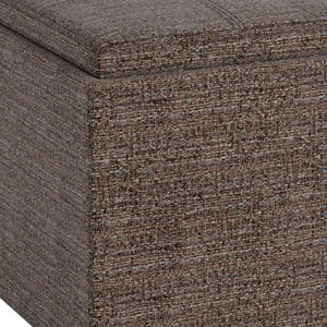 HomeRoots 17" Brown Upholstery Storage Ottoman – Versatile Compact Seating & Hidden Storage for Any Room 640169