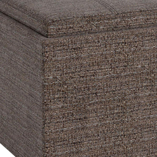 HomeRoots 17" Brown Upholstery Storage Ottoman – Versatile Compact Seating & Hidden Storage for Any Room 640169