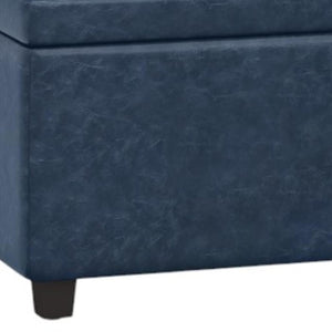 HomeRoots 48" Stylish Dark Brown & Denim Blue Upholstered Storage Ottoman - Multi-Functional Seating & Décor 640170