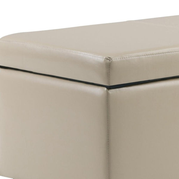 HomeRoots 48" Elegant Dark Brown & Cream Upholstery Storage Ottoman – Stylish Multi-Functional Seating Solution 640171