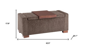 HomeRoots 43" Brown Upholstered Storage Ottoman - Stylish Multi-Functional Footrest & Discreet Storage Solution 640173