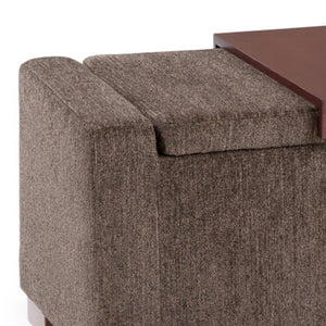 HomeRoots 43" Brown Upholstered Storage Ottoman - Stylish Multi-Functional Footrest & Discreet Storage Solution 640173