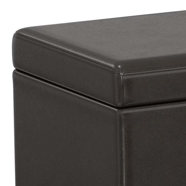 HomeRoots 54" Stylish Dark Brown Upholstery Storage Ottoman – Versatile Seating & Hidden Compartment for Tidy Spaces 640174