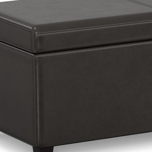 HomeRoots 54" Stylish Dark Brown Upholstery Storage Ottoman – Versatile Seating & Hidden Compartment for Tidy Spaces 640174