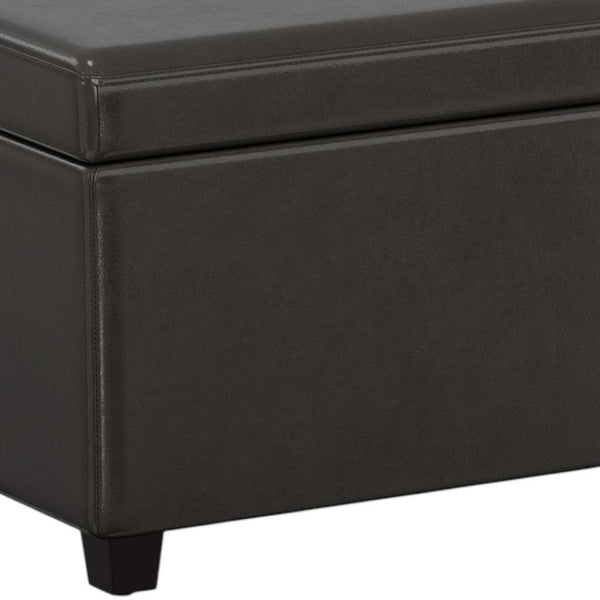 HomeRoots 54" Stylish Dark Brown Upholstery Storage Ottoman – Versatile Seating & Hidden Compartment for Tidy Spaces 640174