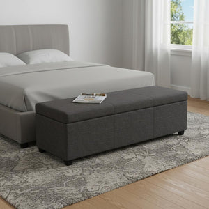 HomeRoots 54" Elegant Dark Brown and Slate Gray Upholstered Storage Ottoman - Multi-Functional Seating Solution 640175