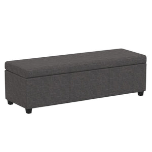 HomeRoots 54" Elegant Dark Brown and Slate Gray Upholstered Storage Ottoman - Multi-Functional Seating Solution 640175