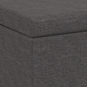 HomeRoots 54" Elegant Dark Brown and Slate Gray Upholstered Storage Ottoman - Multi-Functional Seating Solution 640175