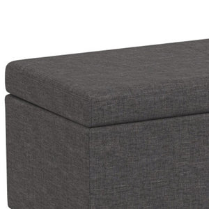 HomeRoots 54" Elegant Dark Brown and Slate Gray Upholstered Storage Ottoman - Multi-Functional Seating Solution 640175