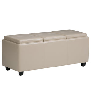 HomeRoots 42" Elegant Dark Brown & Cream Upholstery Storage Ottoman – Versatile Seating & Hidden Storage Solution! 640176