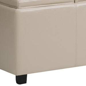 HomeRoots 42" Elegant Dark Brown & Cream Upholstery Storage Ottoman – Versatile Seating & Hidden Storage Solution! 640176
