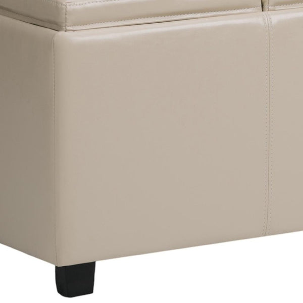 HomeRoots 42" Elegant Dark Brown & Cream Upholstery Storage Ottoman – Versatile Seating & Hidden Storage Solution! 640176