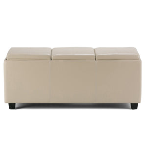 HomeRoots 42" Elegant Dark Brown & Cream Upholstery Storage Ottoman – Versatile Seating & Hidden Storage Solution! 640176