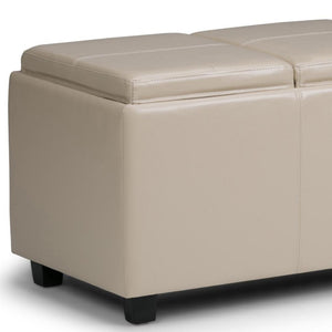 HomeRoots 42" Elegant Dark Brown & Cream Upholstery Storage Ottoman – Versatile Seating & Hidden Storage Solution! 640176