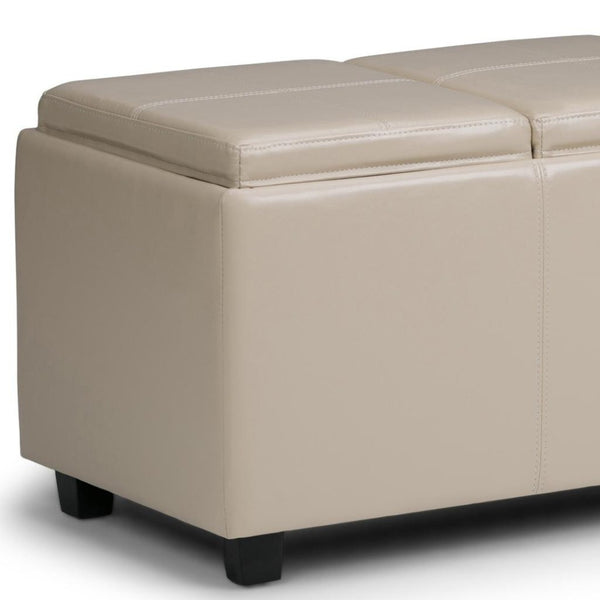 HomeRoots 42" Elegant Dark Brown & Cream Upholstery Storage Ottoman – Versatile Seating & Hidden Storage Solution! 640176