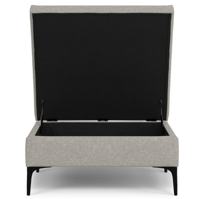 HomeRoots 36 Inch Round Upholstered Storage Ottoman Plush Seat for Living Room Bedroom 640178