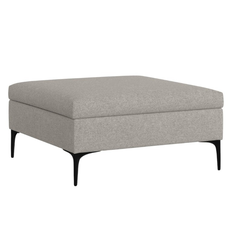 HomeRoots 36 Inch Round Upholstered Storage Ottoman Plush Seat for Living Room Bedroom 640178