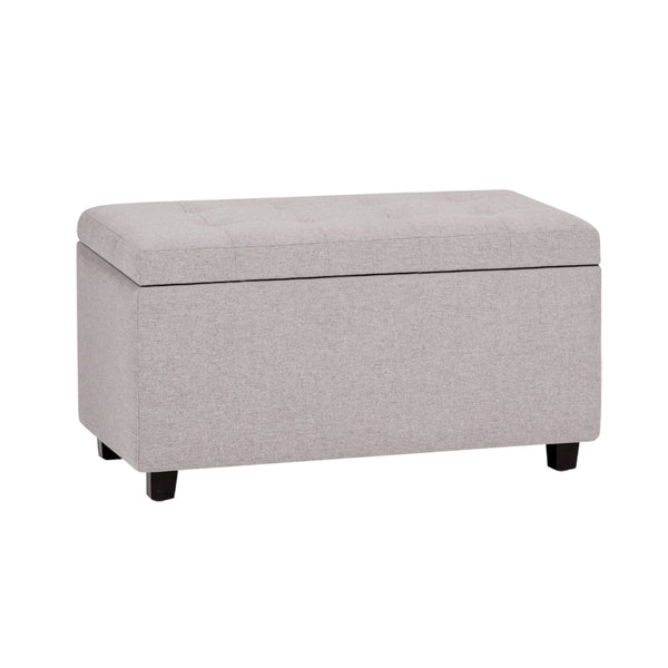 HomeRoots 34" Dark Brown and Cloud Upholstery Storage Ottoman - Stylish Multi-Functional Seating and Storage Solution 640186