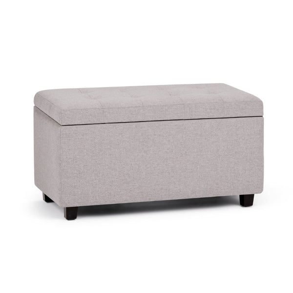 HomeRoots 34" Dark Brown and Cloud Upholstery Storage Ottoman - Stylish Multi-Functional Seating and Storage Solution 640186