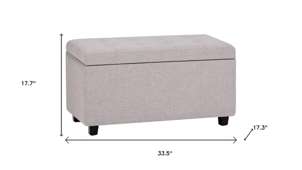 HomeRoots 34" Dark Brown and Cloud Upholstery Storage Ottoman - Stylish Multi-Functional Seating and Storage Solution 640186